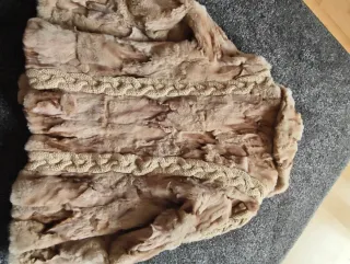 Abrigo Piel Zorro Luis Civit Beige/Marrón