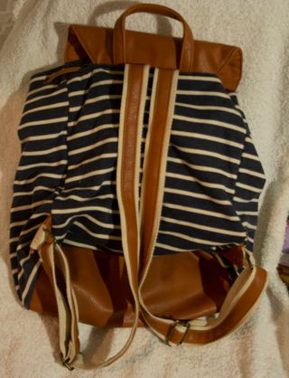 Zainetto righe blu e marrone