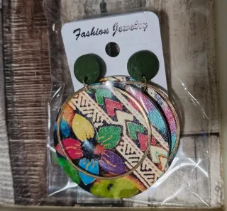 Pendientes Aros Diseño Étnico Multicolor