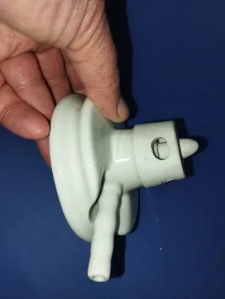 Quemador mechero de porcelana de laboratorio antig