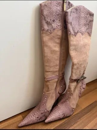 Stivali donna tacco alto pitonati