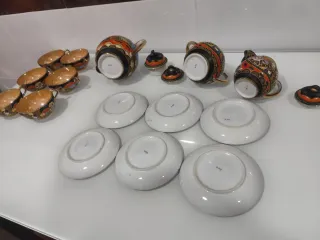 Juego té porcelana fina tipo cáscara de huevo