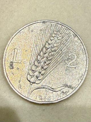 Moneta 2 Lire 1946 Spiga
