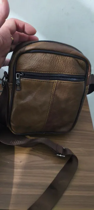 Bandolera hombre piel marrón