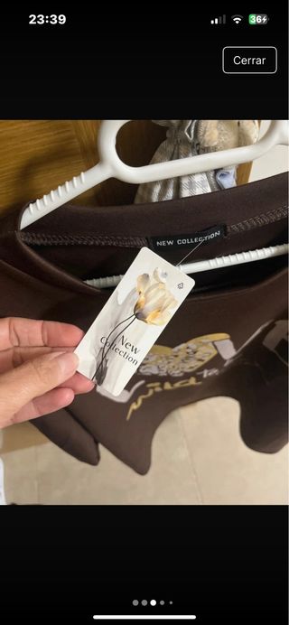 Sudadera mujer marrón y dorada