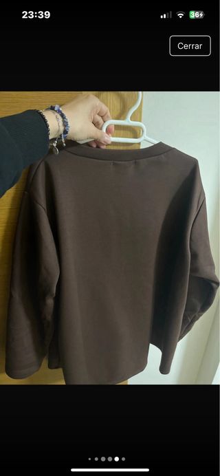 Sudadera mujer marrón y dorada