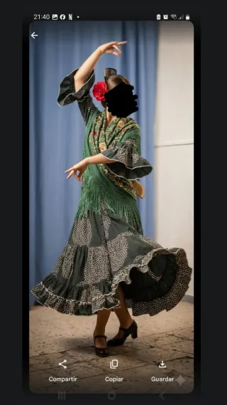 Bata flamenca lunares gris y blanco. Un solo uso.