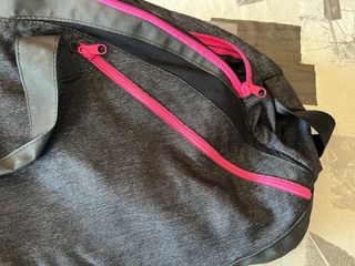 Bolso gimnasio Domyos gris y rosa