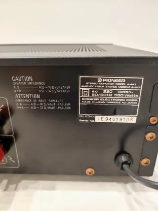 Amplificatore Stereo Pioneer A-443 Nero