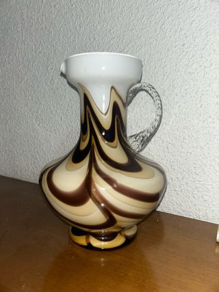 Jarrón cristal de Murano Años 60 tonos café.