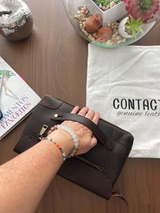 Bolso de mano de piel genuina Contacts