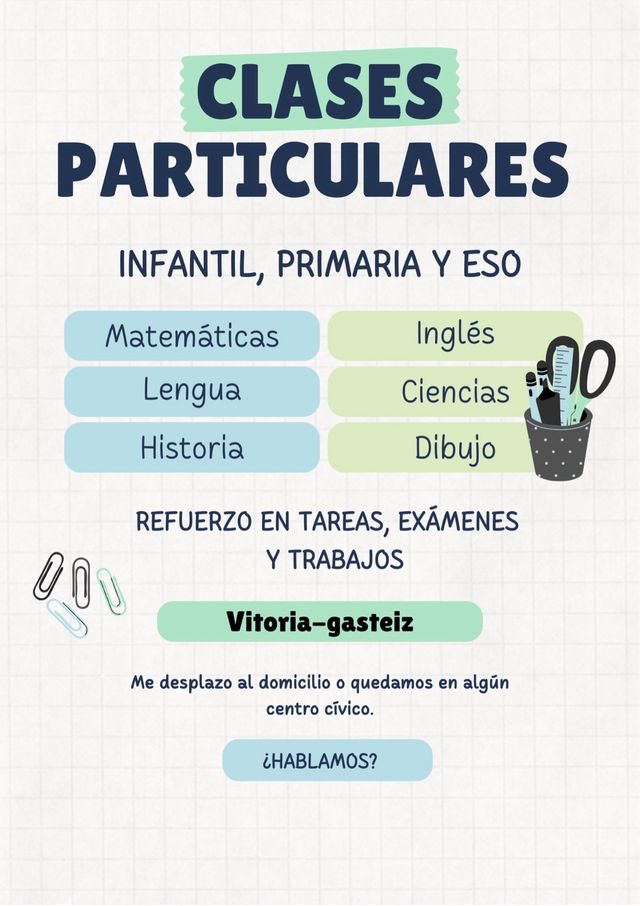 Clases particulares todas las asignaturas Vitoria
