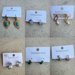 Pendientes Aro Acero Inoxidable Verdes