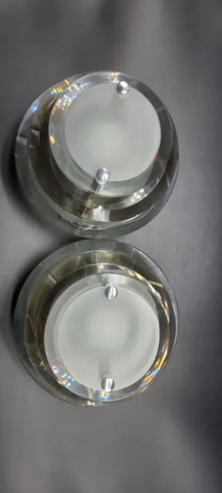 Coppia Lampade Fontana Arte Vetro Metallo