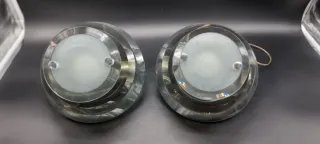 Coppia Lampade Fontana Arte Vetro Metallo