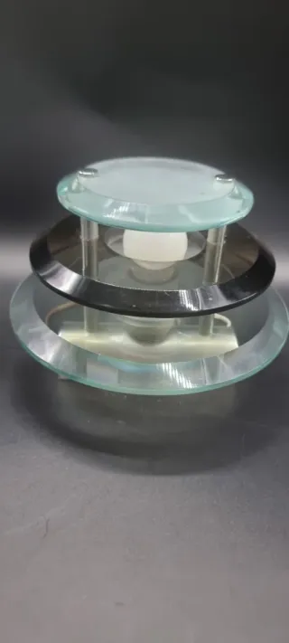 Coppia Lampade Fontana Arte Vetro Metallo