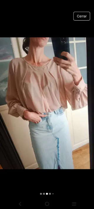 Blusa beige mujer