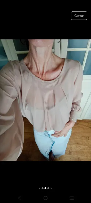 Blusa beige mujer