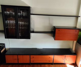 Mueble salón 240cm negro y haya