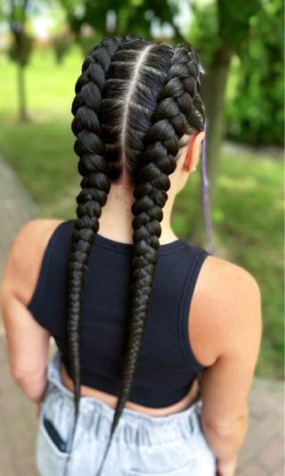 Trenza boxeadoras con pelo postizo
