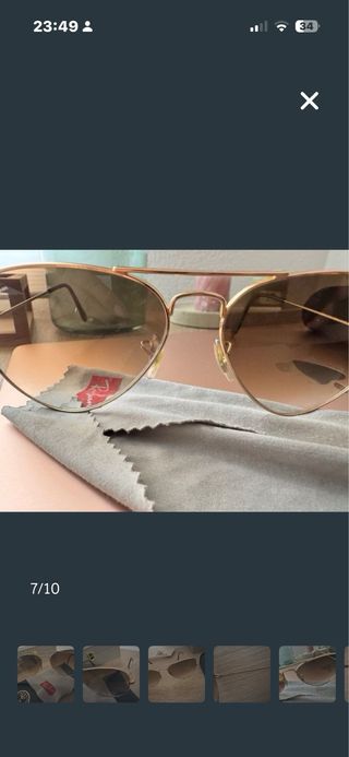 Gafas Ray-Ban Aviator Marrones y Doradas