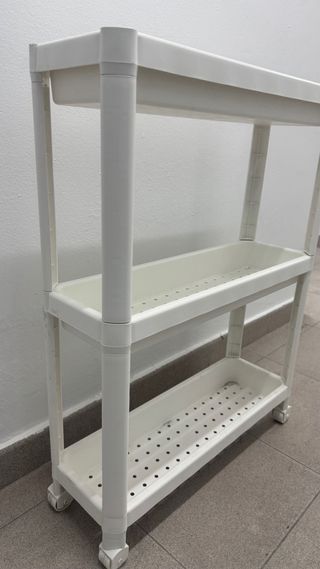 Carrito Estante Blanco Plástico