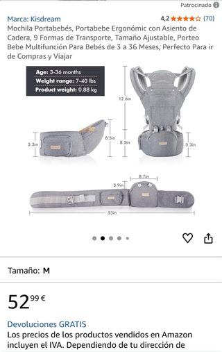 Mochila Portabebés Ergonómica Kisdream(negociable)