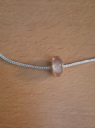 Charm Murano Rosa y Plata