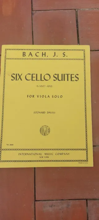 Partituras Viola: Suites para Cello de Bach