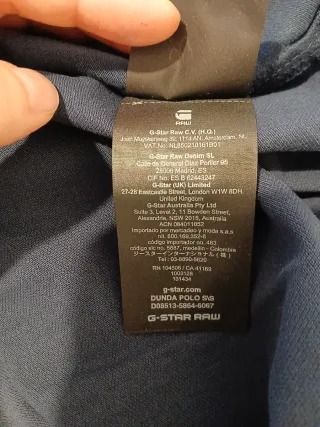 Polo G-Star RAW azul marino. Talla L