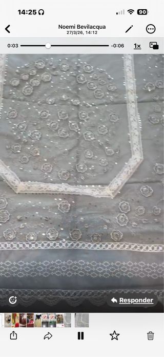 Manteletas Adulta Organdi  con pico, para coser