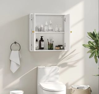 Mueble alto de madera blanco