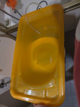 Cambiador bañera bebé naranja y verde