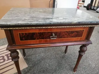 Coppia Comodini Antichi Marmo e Legno