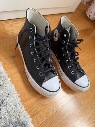 Converse plataforma cuero negro Talla 38.5