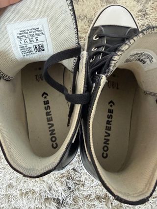 Converse plataforma cuero negro Talla 38.5