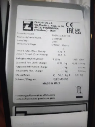 Motor Zanotti MGM107EA11XB + cámara frigorífica.