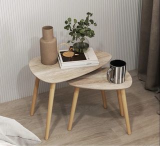 Mesas auxiliares de madera (2 unidades)