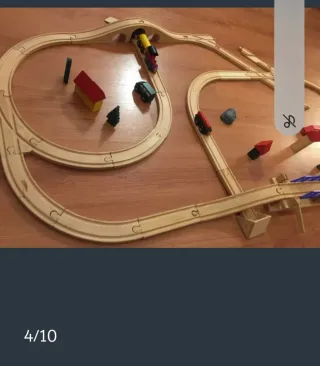 Tren de madera con 2 puentes