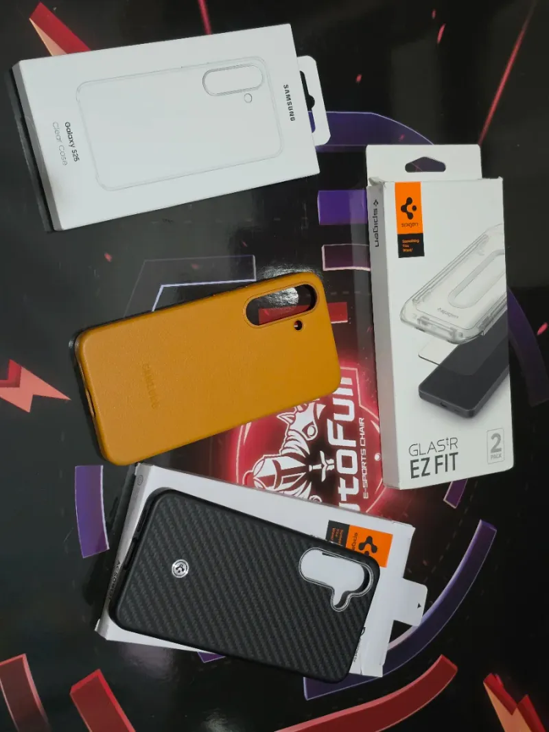 S25 Fundas Enzo Aramid+Kindsuit Camel+Clear Case