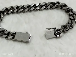 Bracciale a maglie argentato