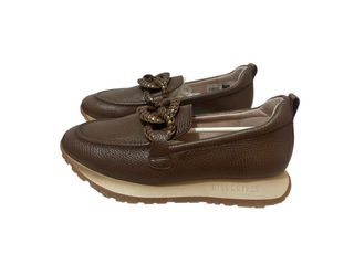 Mocasines Marrones y Dorados