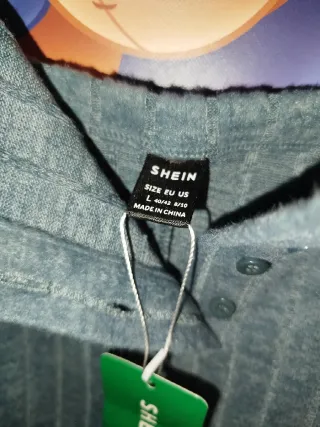 Mono corto canalé Shein Talla L nuevo con etiqueta