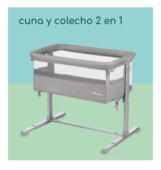 Cuna Colecho Bebé y Cuna Independiente Gris