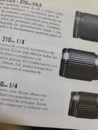 Pentax catálogo objetivos h accesorios