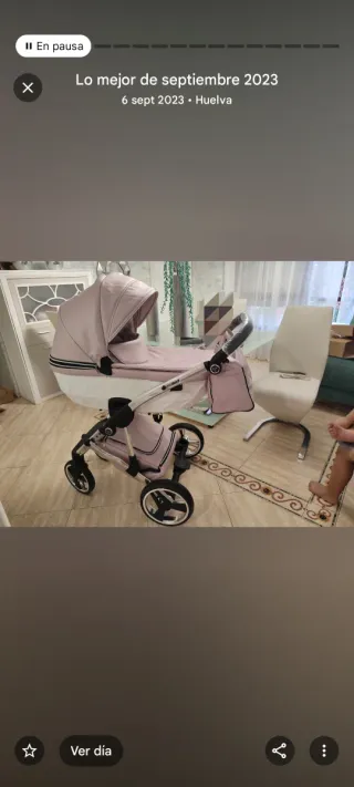Carro de bebé rosa