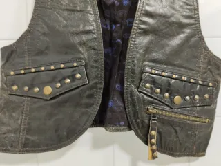Chaleco motero TRF piel Talla M