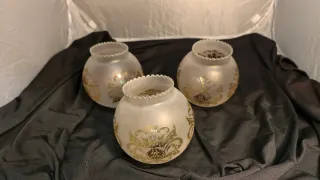 Tulipas Cristal Satinado Decoración Dorada