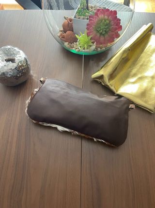 Bolso Piel Artesanal OriginalNutta Marrón/Blanco