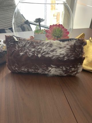 Bolso Piel Artesanal OriginalNutta Marrón/Blanco